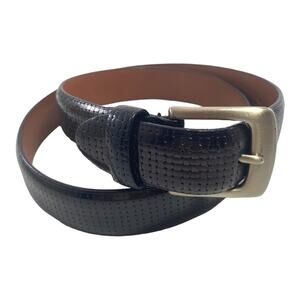 Arden Leather Co Black Silver Buckle Size 34 Belt
